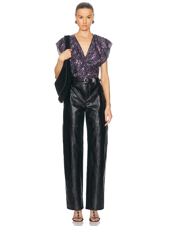 Isabel Marant Lonea Top in Dark Plum | FWRD
