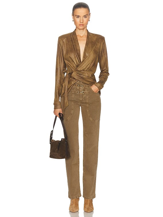 Isabel Marant Cinaye Top in Bronze | FWRD