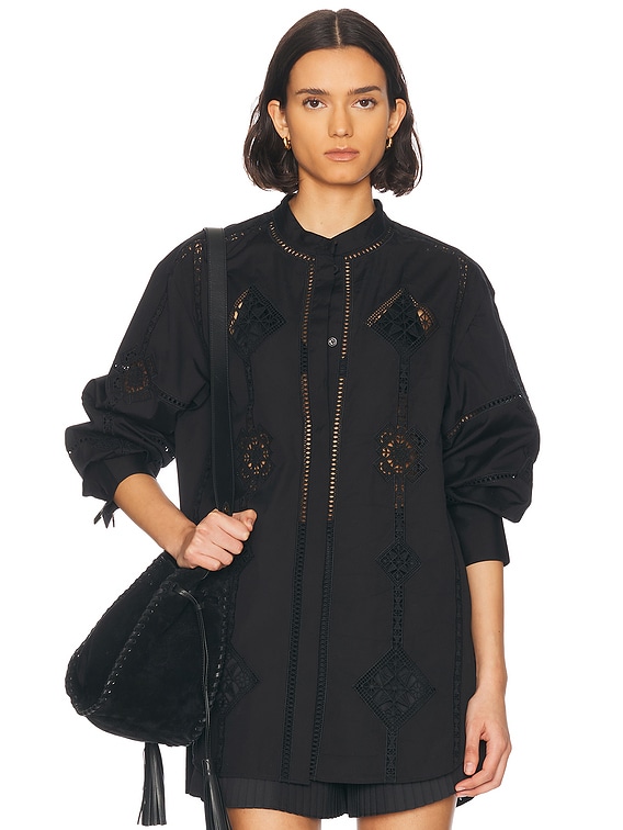 Isabel Marant 23PBO0002FAA1A03S50TA 関税送料込 Isabel Marant Soeline Blouse in Black | FWRD