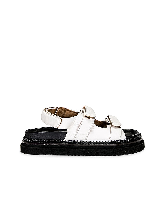 Isabel Marant Madee Leather Padded Sandal in White |
