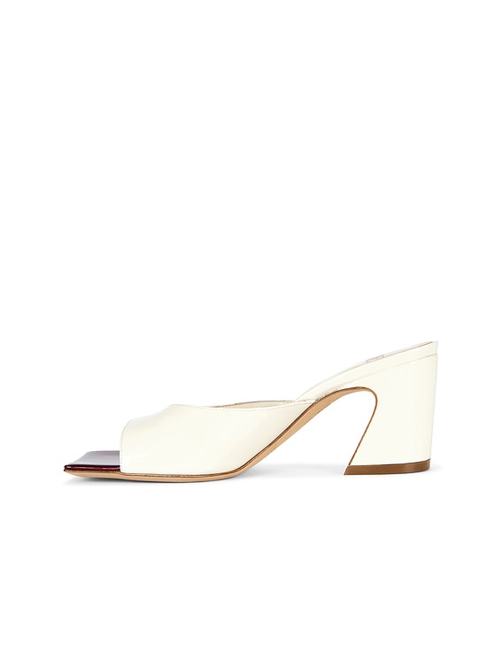 IZIE Chester Mule in Off White & Oxblood Patent | FWRD