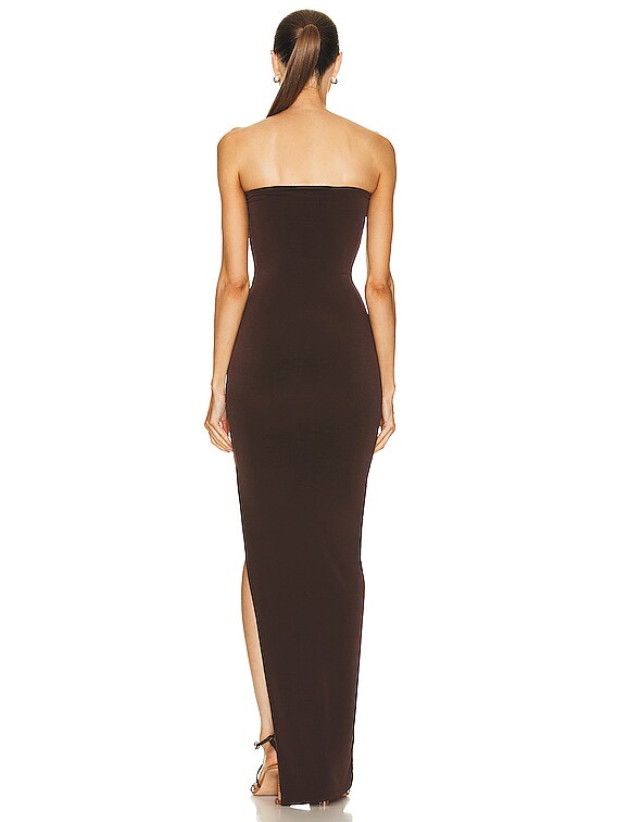 Jade Cropper Strapless Maxi Dress in Dark Brown | FWRD