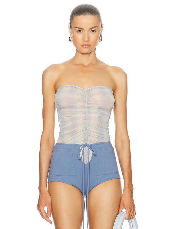 ruched bandeau top