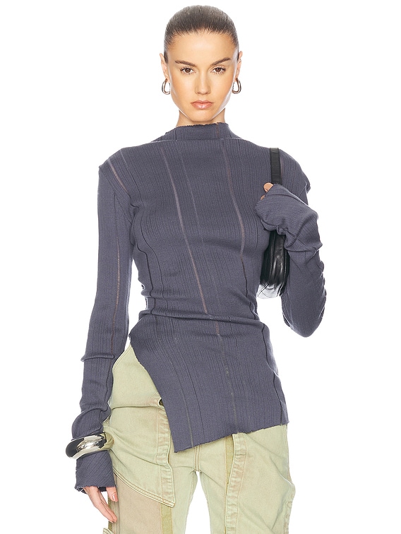 Long Sleeve Top With Slit