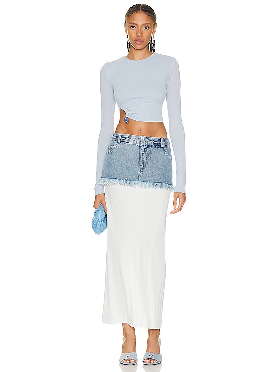 Jade Cropper Jersey Long Sleeve Top in Sky Blue | FWRD