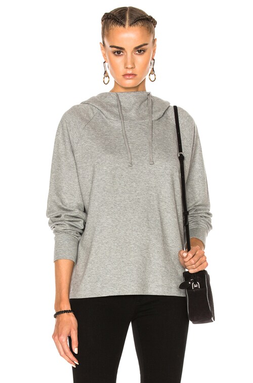 James Perse Oversize Hoodie Sweatshirt in Heather Grey | FWRD