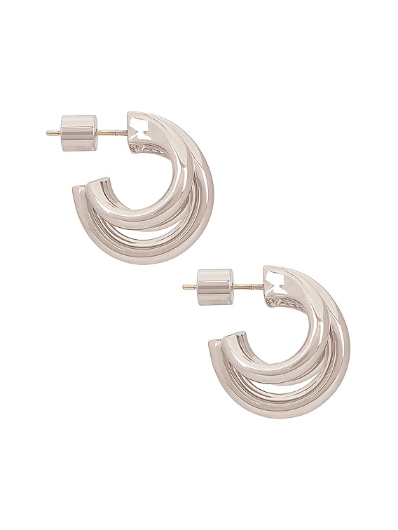 Jennifer Fisher Triple Lilly Micro Huggie Earrings in Silver | FWRD