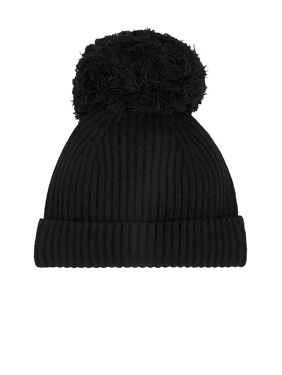 Jean Paul Gaultier Beanie With Pom Pom in Black | FWRD display picture 1