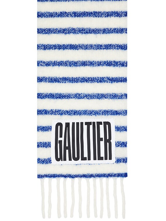 Jean Paul Gaultier Mariniere Scarf in White & Blue | FWRD