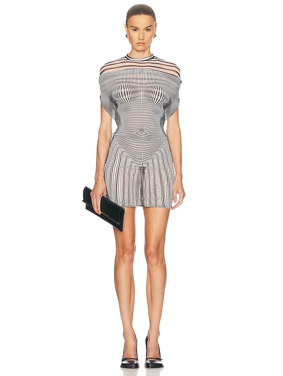 Jean Paul Gaultier Mariniere Body Morphing Short Dress in