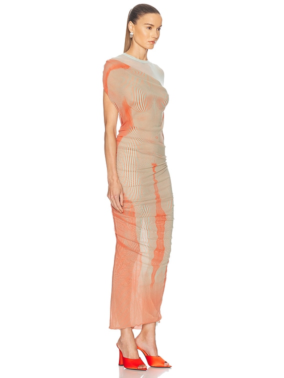Pinstripe Body Morphing Long Dress
