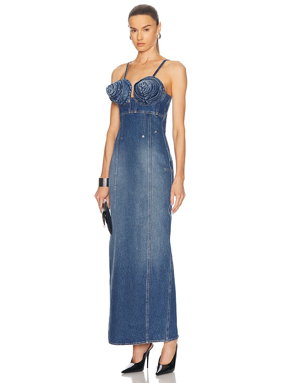 jean paul gaultier denim dress Jean Paul Gaultier The Denim Overall Dress | Blue