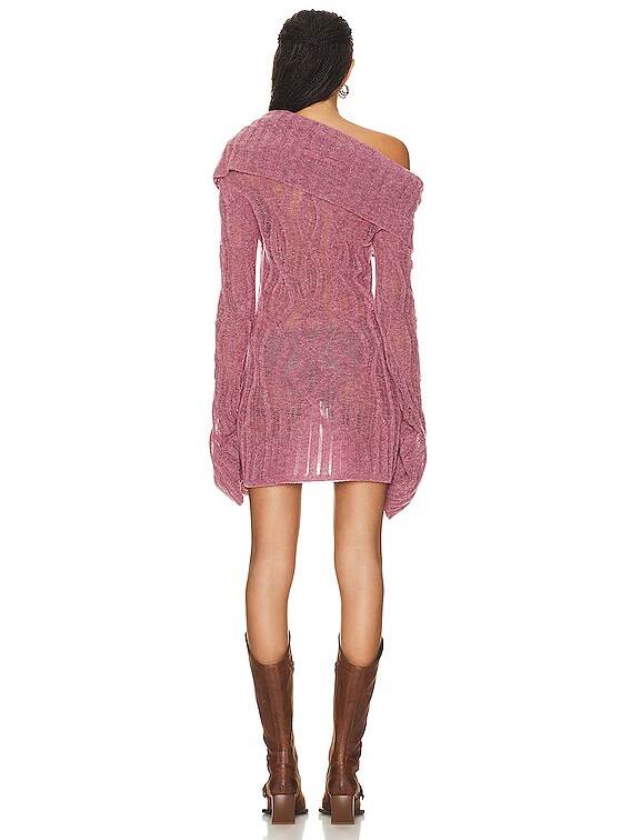 X KNWLS Clavicle Long Sleeve Short Dress