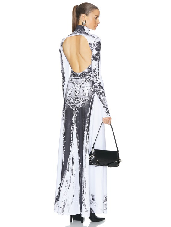 Dentelle Trompe L'oeil Long Sleeve Dress