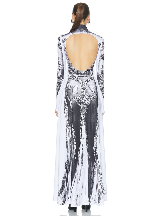 Dentelle Trompe L'oeil Long Sleeve Dress