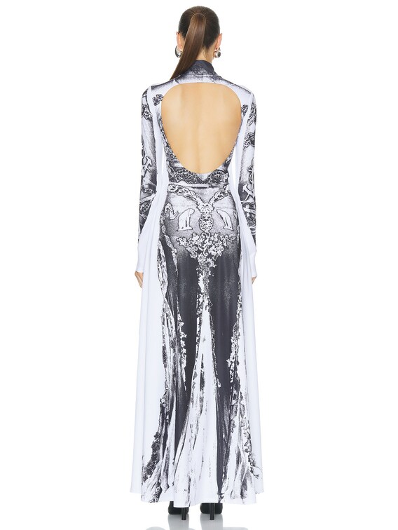 Dentelle Trompe L'oeil Long Sleeve Dress