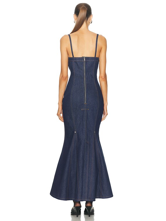 Jean Paul Gaultier Mermaid Denim Dress in Indigo | FWRD
