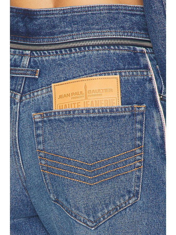 Jean Paul Gaultier Zip Belt Selvege Detail Wide Leg Jeans in