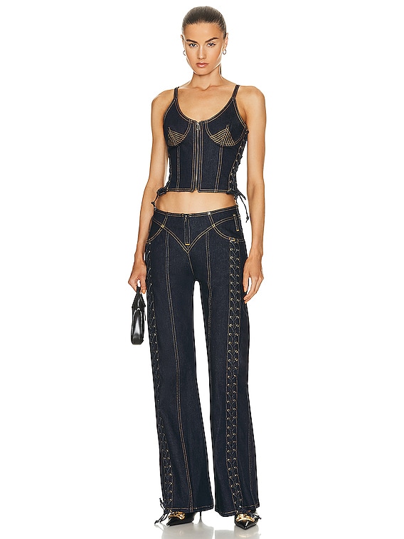 L*e様 GAULTIER jean's Jean Paul Gaultier Low Waist Large Denim Trouser in Indigo