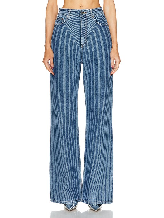 Jean Paul Gaultier Body Morphing Laser Print Straight Leg in