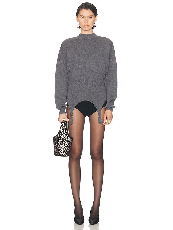 Jean Paul Gaultier High Neck Bat Sleeves Lingerie Garter