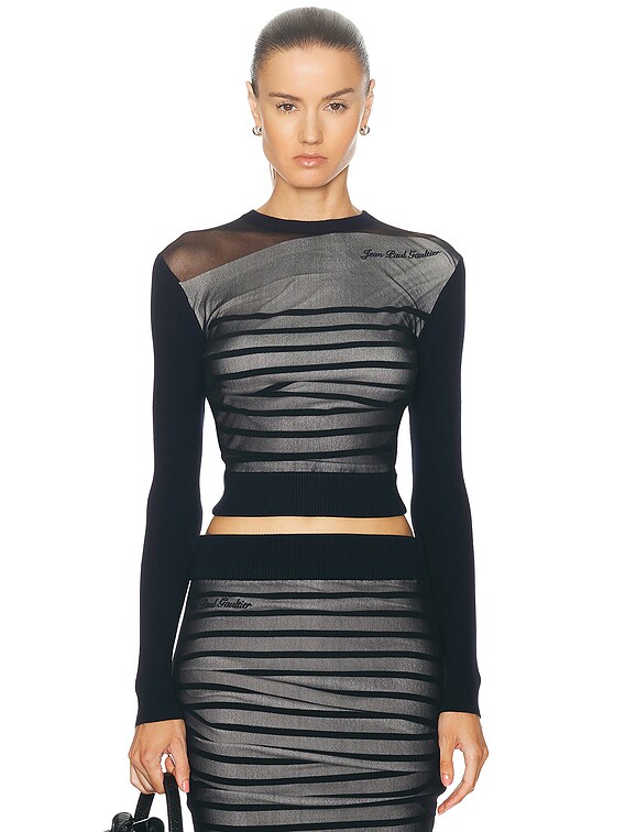 Jean Paul Gaultier Mariniere Ribbed Pullover in Navy, White Jean Paul Gaultier Mariniere Ribbed Pullover in Navy, White