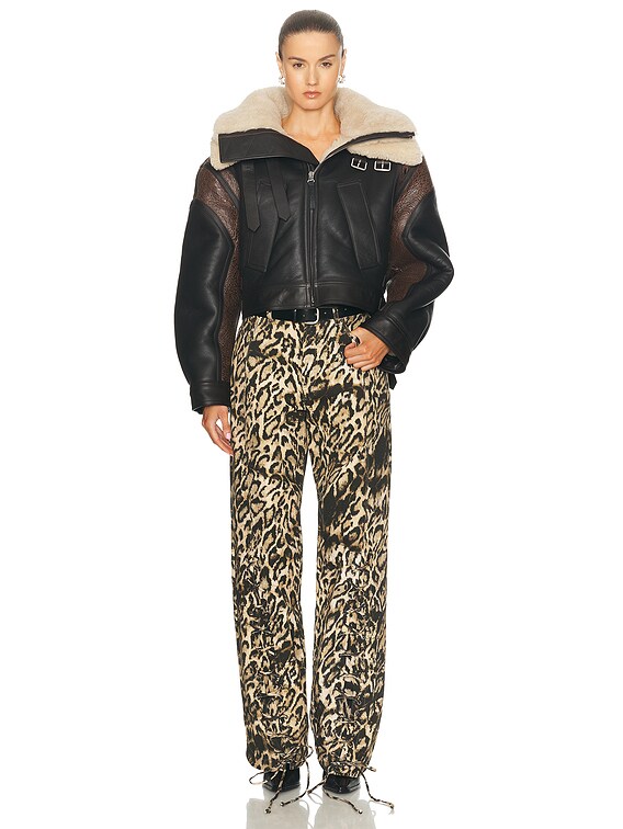 Jean Paul Gaultier Petite Grand Shearling Jacket in Vintage Brown