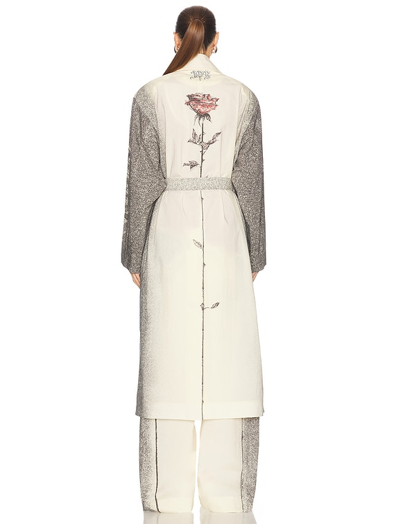 Jean Paul Gaultier Tattoo Trench Coat in Ecru, Black, & Red | FWRD