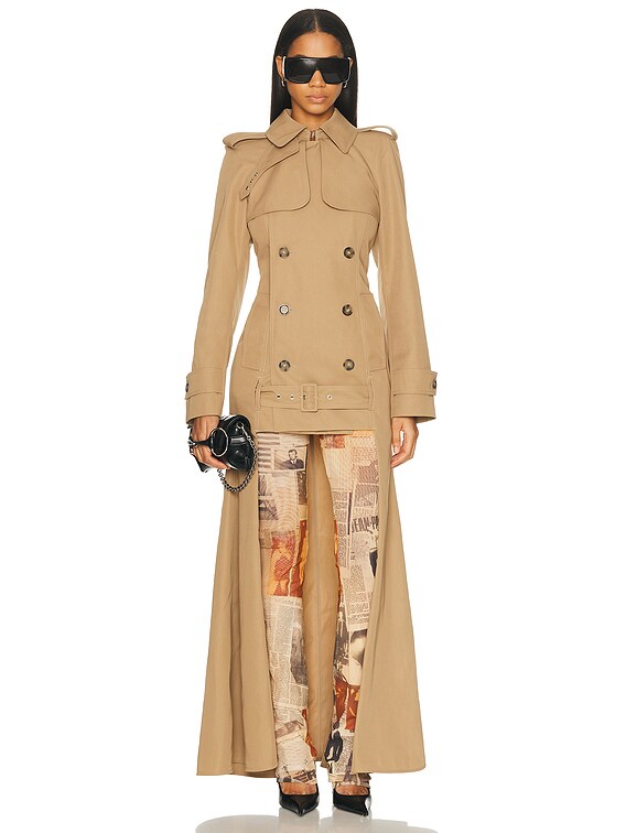 Jean Paul Gaultier Window Trench Coat in Beige | FWRD