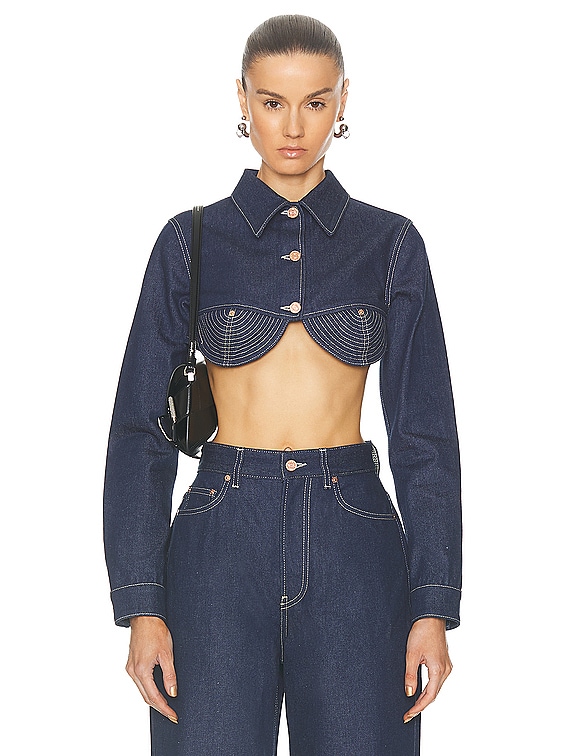 Jean Paul Gaultier Madonna Inspired Denim Crop Jacket in