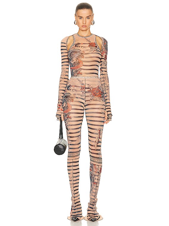 jean paul gaultier プリントパンツ Jean Paul Gaultier スパイラルプリント パンツ | ブルー