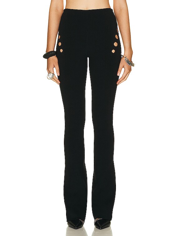 Jean Paul Gaultier Perforated Flare Trouser in Black | FWRD