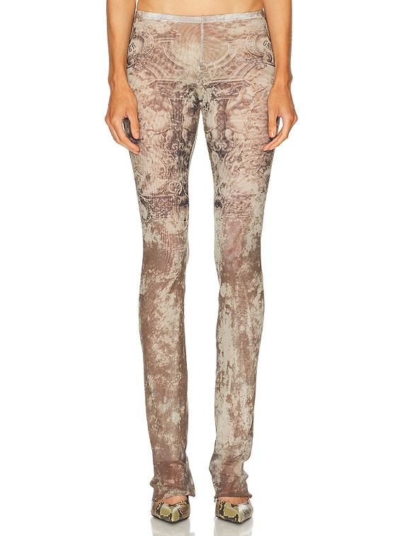 パンツ JEAN PAUL GAULTIER THE MEDAILLON PRINT MESH TROUSERS Médaillon printed mesh slim pants in multicoloured - Jean