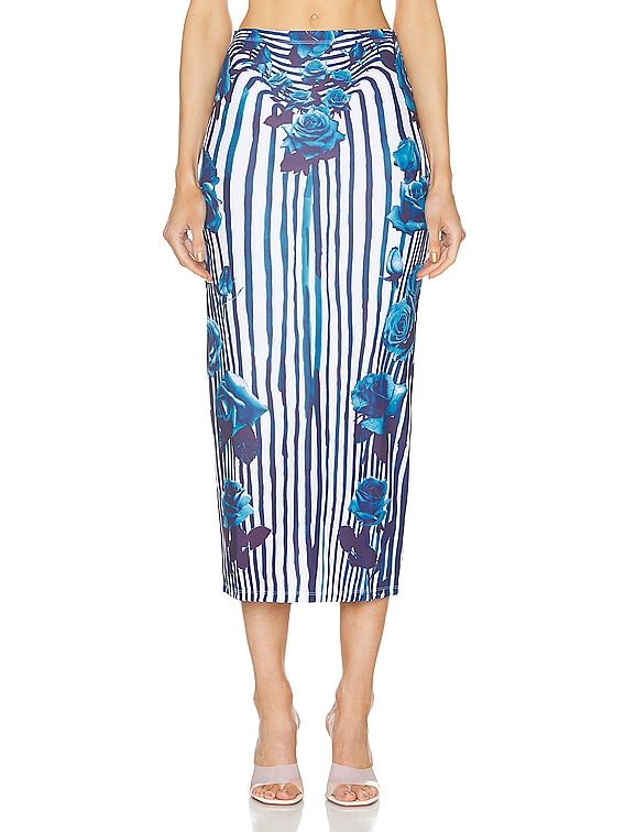 Jean Paul Gaultier Flower Body Morphing Long Skirt in White Jean Paul Gaultier Flower Body Morphing Long Skirt in White