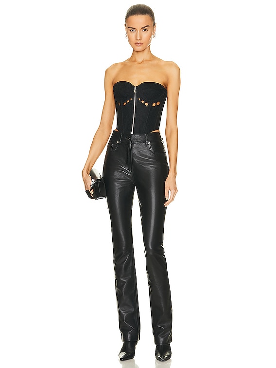 Jean Paul Gaultier Center Zip Bustier Top in Dark Grey | FWRD Jean Paul Gaultier Center Zip Bustier Top in Dark Grey | FWRD