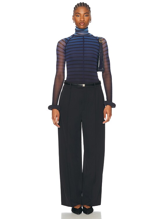 Jean Paul Gaultier 3d Cuff Long Sleeve Top in Black, Navy, & Light