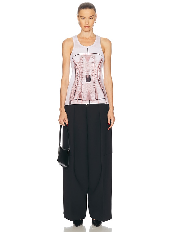 Jean Paul Gaultier Trompe L'oeil Corset Tank Top in Dustypink
