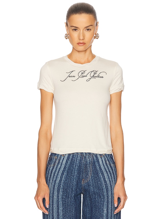 Tシャツ・カットソー JeanPaul GAULTIER 'The Ecru Tattoo' T-shirt Buy Jean Paul Gaultier Tattoo T-Shirt 'Ecru' - 25 34 F