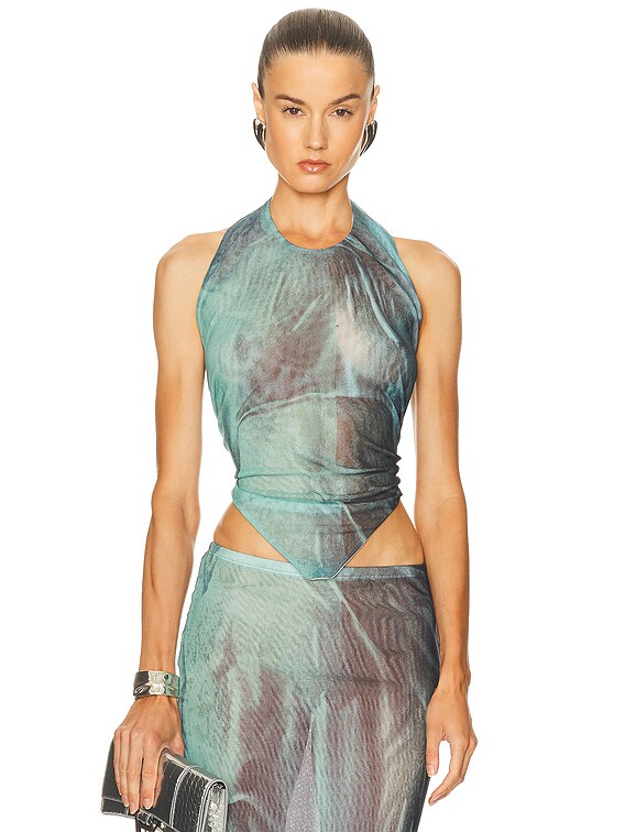 Jean Paul Gaultier Water Scarf Top in Indigo & Vintage Blue | FWRD