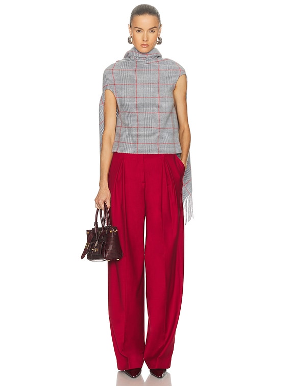 Jean Paul Gaultier Back Closure Scarf Draped Top in Light Grey