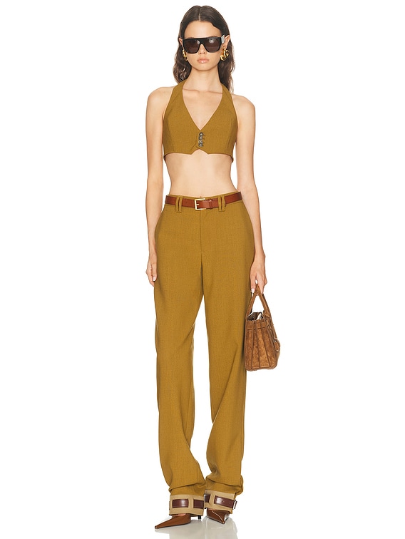 Jean Paul Gaultier Backless Tailored Vest in Olive Green | FWRD