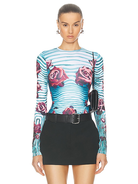 Jean Paul Gaultier Flower Body Morphing Long Sleeve Top in Jean Paul Gaultier Flower Body Morphing Long Sleeve Top in
