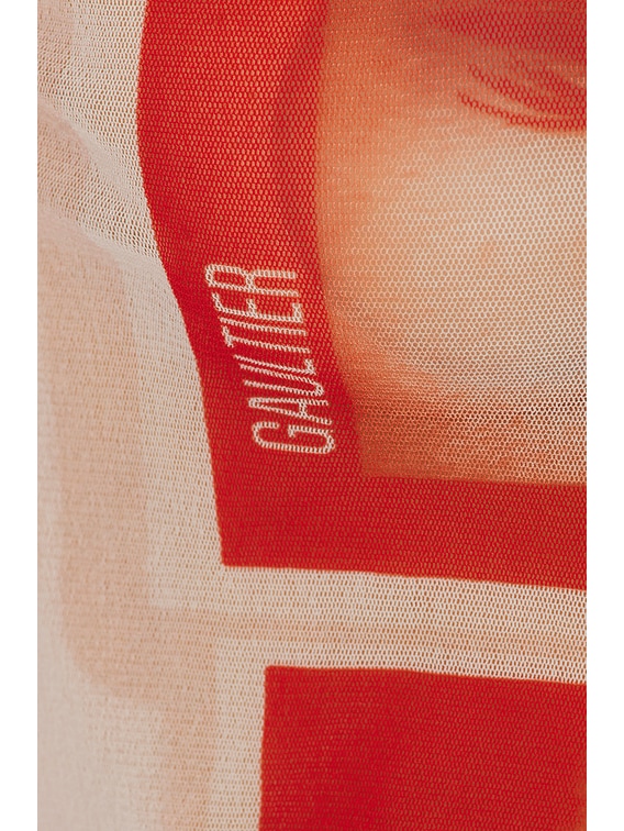 Jean Paul Gaultier Eyes And Lips Mesh Long Sleeve Printed