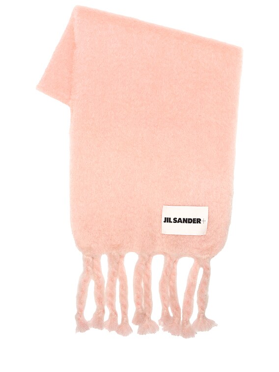 Jil Sander Logo Plain Scarf in Pink | FWRD