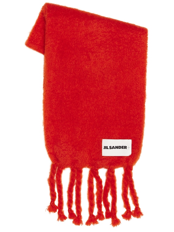 小物 jilsander Scarf Jil Sander Logo Plain Scarf in Red | FWRD
