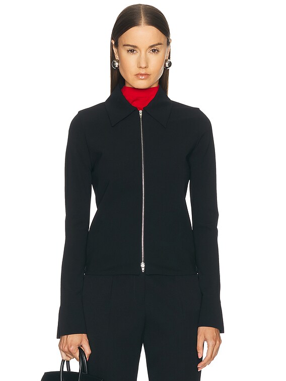 Jil Sander Zip Up Jacket in Black | FWRD