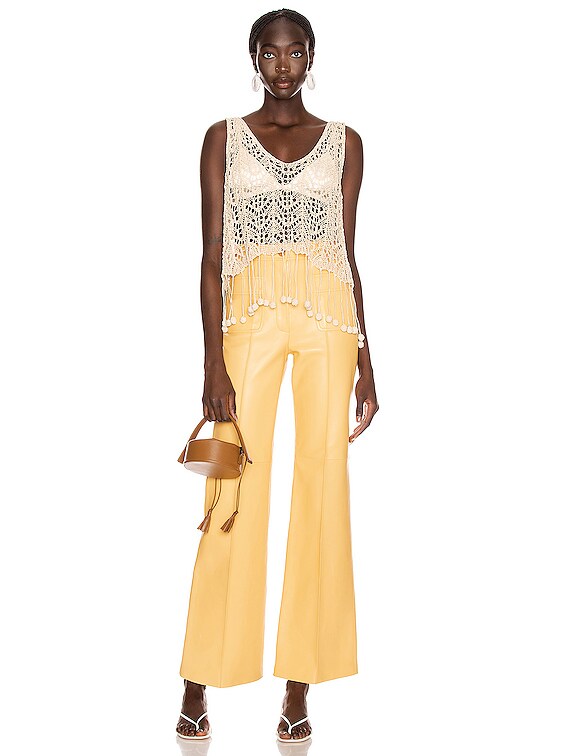 Jil Sander Crochet Tank Top in Light Beige | FWRD