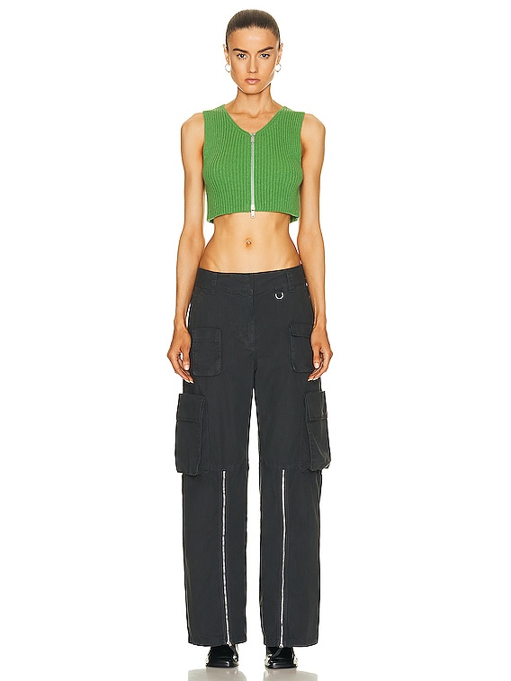 Jil Sander Cropped Tank Top in Light Pastel Green | FWRD