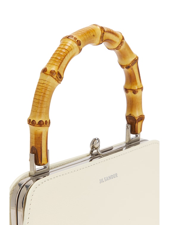 Jil Sander Goji Square Small Bamboo Bag in Eggshell | FWRD