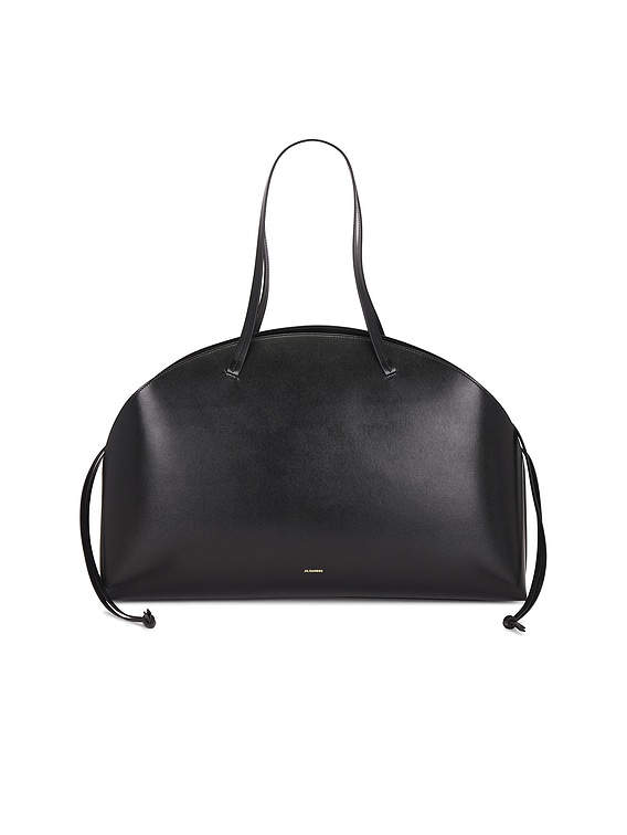 【関税＆送料込み】Jil Sander 'Curve' Large Black Leather C Jil Sander Curve Large Shoulder Bag in Black | FWRD